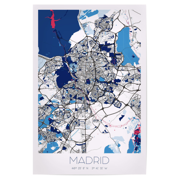 Poster "Stadt Madrid" artboxONE - Städte / Weitere,Kartografie