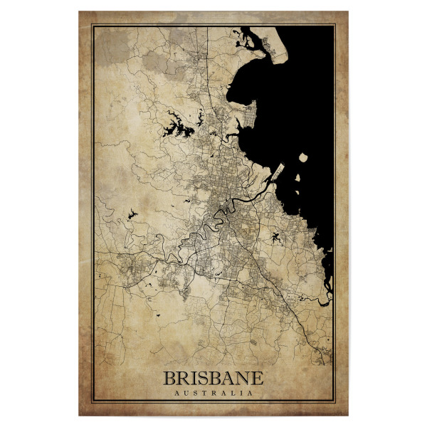 Poster 30x20 cm "Brisbane Vintage City" artboxONE - Städte / Weitere,Kartografie