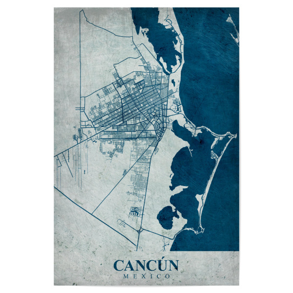 Poster 30x20 cm "Cancun Vintage" artboxONE - Städte / Weitere,Kartografie