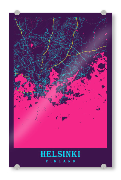 Acrylglasbild "Map Helsinki" artboxONE - Städte / Weitere,Kartografie
