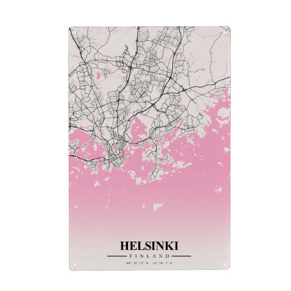 Holzbild "City Helsinki" artboxONE - Städte / Weitere,Kartografie
