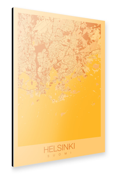 Alu-Dibond "Stadt Helsinki Map" 30x20 cm artboxONE