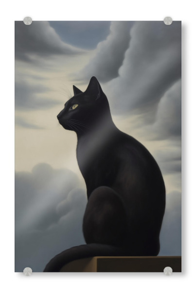 Acrylglasbild "Mitternachts Katze" artboxONE - Natur,Tiere
