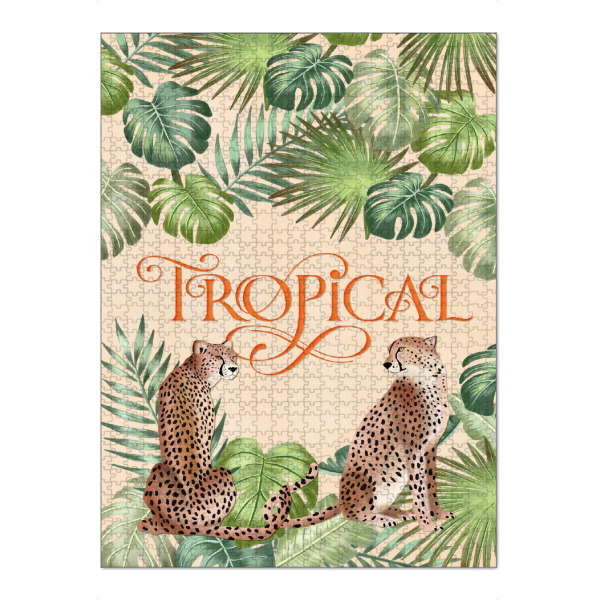 Puzzle Ravensburger "Geparden in den Tropen" artboxONE - Typografie,Floral,Tiere