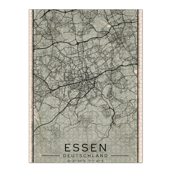 Puzzle Ravensburger "Retro Citymap Essen" artboxONE - Städte / Weitere,Kartografie
