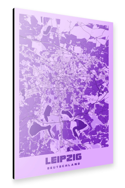 Alu-Dibond "City Map von Leipzig" 30x20 cm artboxONE