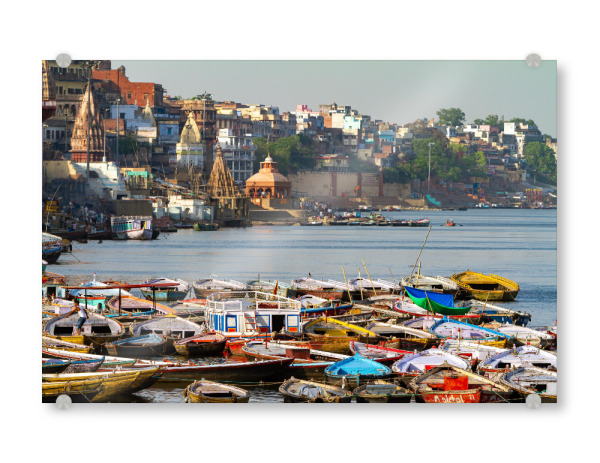 Acrylglasbild "Die Stadt Varanasi am Ganges" artboxONE - Architektur,Reise / Asien
