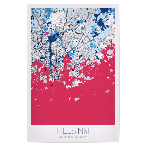 Poster "Stadt Helsinki" artboxONE - Städte / Weitere,Kartografie