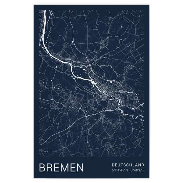 Poster "Bremen Stadtkarte" artboxONE - Städte / Weitere,Kartografie