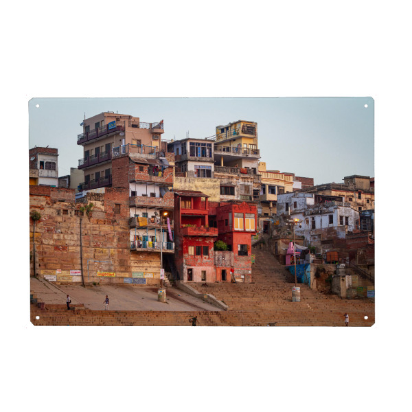 Holzbild "Die Ghats von Varanasi am Ganges" artboxONE - Architektur,Reise / Asien