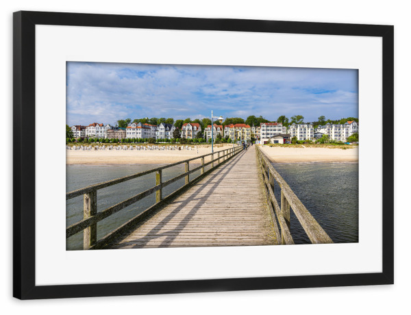 Poster mit Rahmen schwarz "Seebrücke in Bansin" artboxONE - Natur,Reise,Architektur,Reise / Strand und Meer