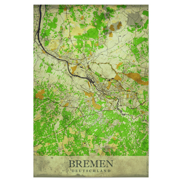 Poster 30x20 cm "Bremen Vintage City Map" artboxONE - Städte / Weitere,Kartografie