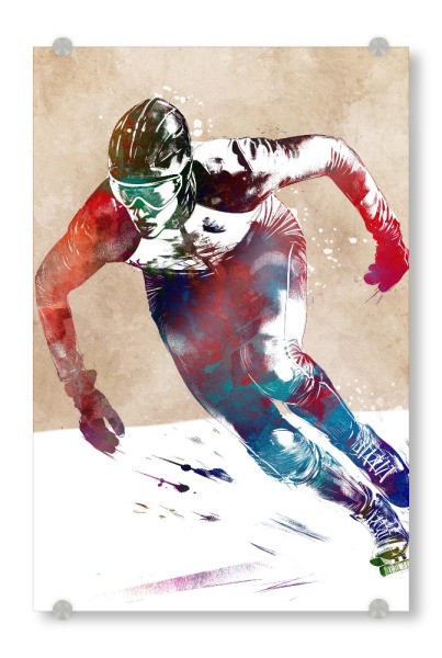 Acrylglasbild "Eisschnelllauf Sportkunst A" artboxONE - Sport,Sport / Motivation - Eisschnelllauf,Skaten,Wintersport,Sport,Grafik