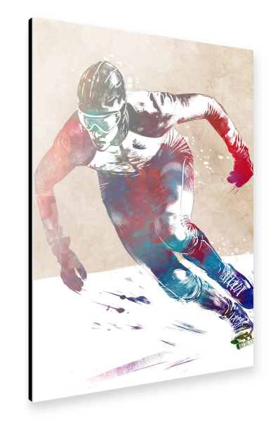 Alu-Dibond "Eisschnelllauf Sportkunst A" 75x50 cm artboxONE