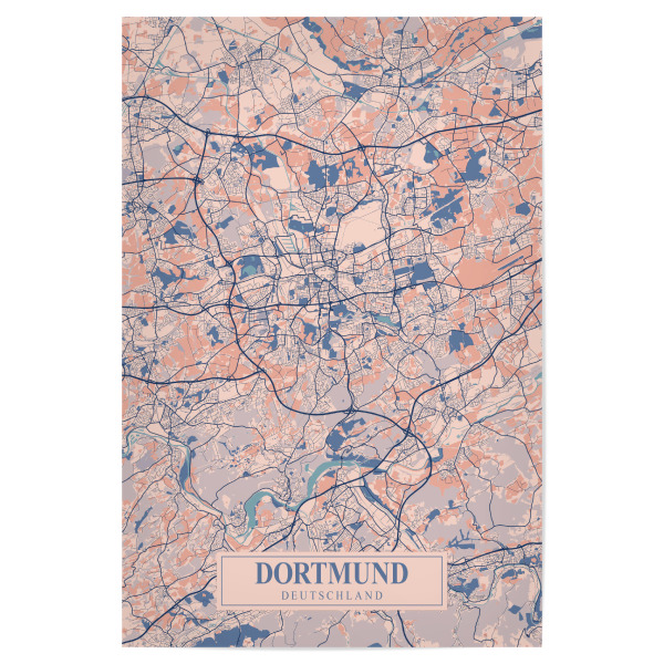 Poster "Dortmund Stadt" artboxONE - Städte / Weitere,Kartografie