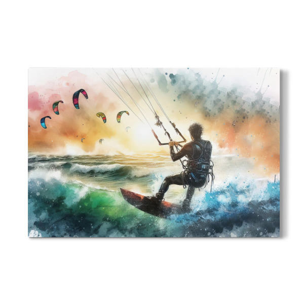 Galerie-Print "Kitesurfen in Aquarell C" 30x20 cm artboxONE