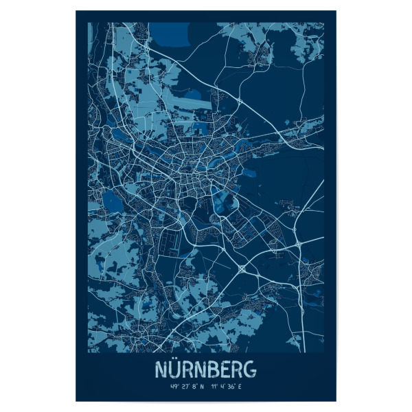 Poster "Stadt Nürnberg" artboxONE - Städte / Weitere,Kartografie