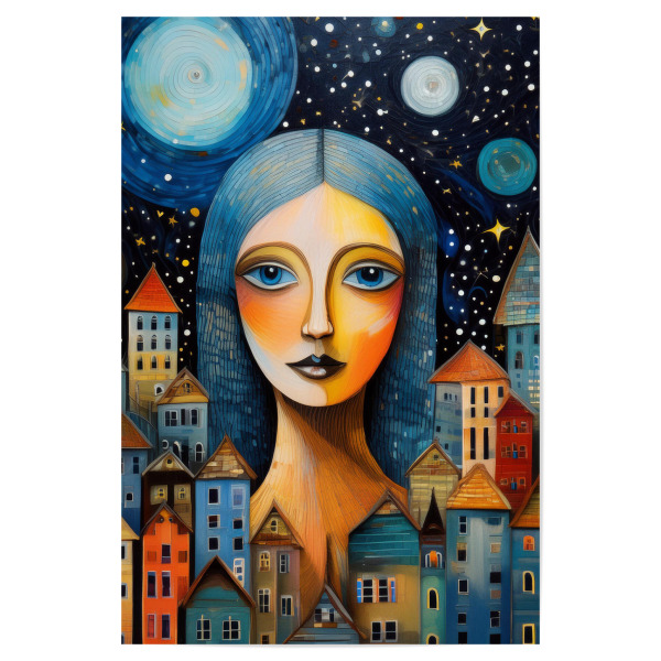 Poster "Blue - abstraktes Portrait" artboxONE - Abstrakt,Menschen,Buchstaben / F,Buchstaben / M,Buchstaben / P