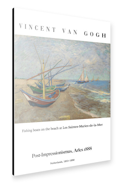 Alu-Dibond "Van Gogh - Fischerboote am Strand" 30x20 cm artboxONE