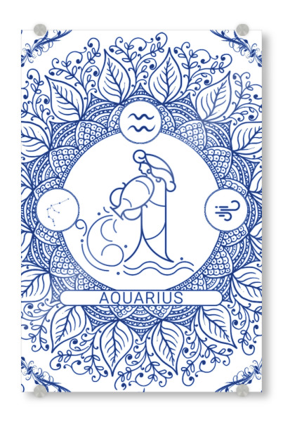 Acrylglasbild "Zodiac - Portuguese - Aquarius" artboxONE - Natur,Floral,Abstrakt