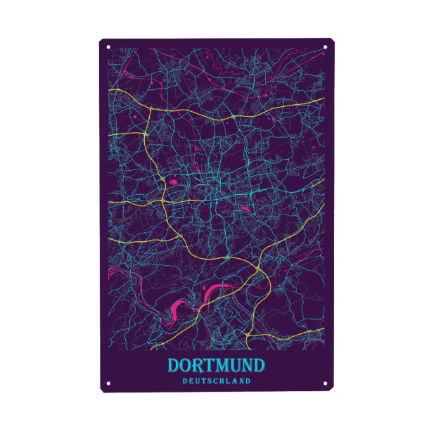 Metall Poster "CityMap - Dortmund" artboxONE - Städte / Weitere,Kartografie