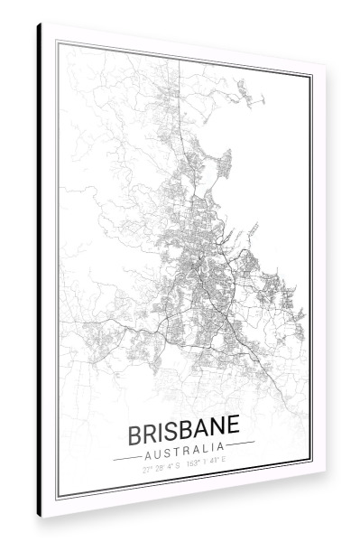 Alu-Dibond "CityMap Brisbane" 30x20 cm artboxONE