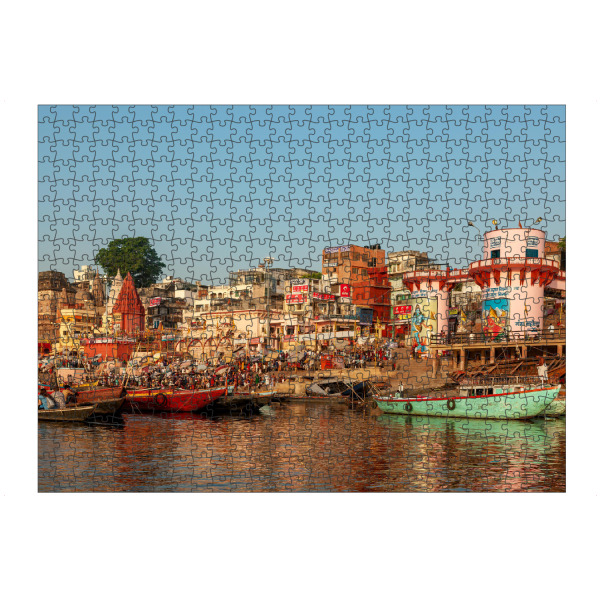 Puzzle Ravensburger "Tempel Ghats von Varanasi" artboxONE - Architektur,Reise / Asien
