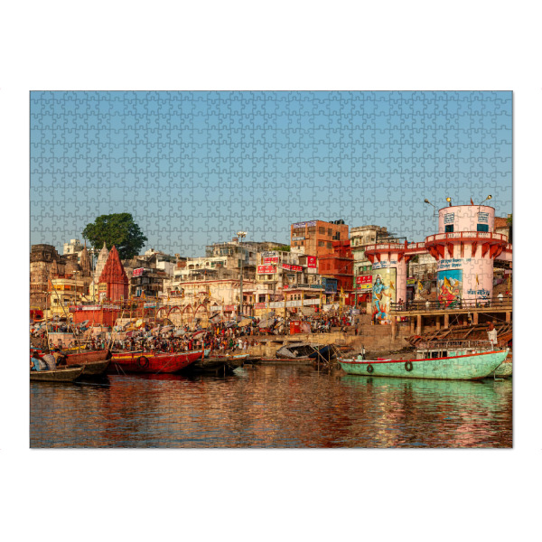 Puzzle Ravensburger "Tempel Ghats von Varanasi" artboxONE - Architektur,Reise / Asien