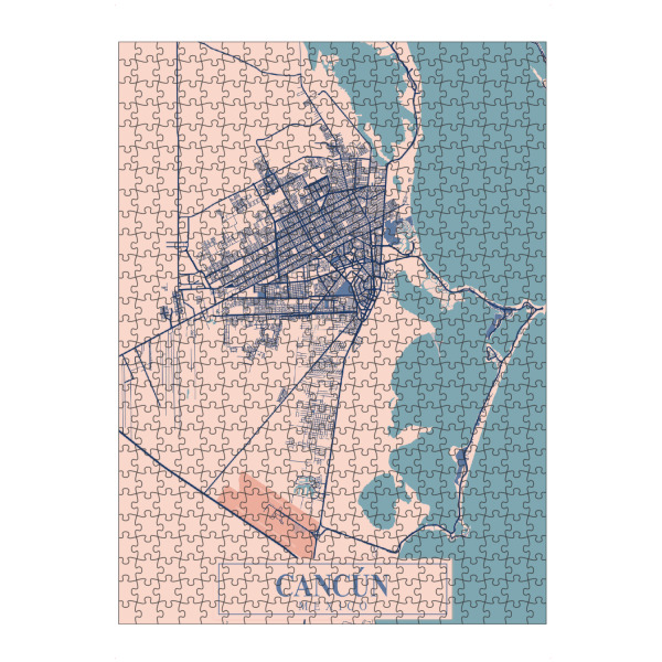 artboxONE Puzzle "Cancun Stadt Map" artboxONE - Städte / Weitere,Kartografie
