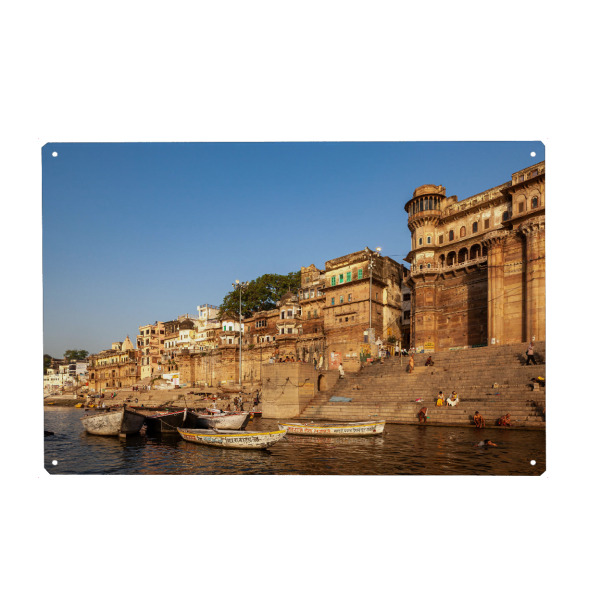 Metall Poster "Varanasi Gats am Ganges" artboxONE - Architektur,Reise / Asien