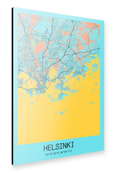Alu-Dibond "Helsinki Stadtplan" 30x20 cm artboxONE
