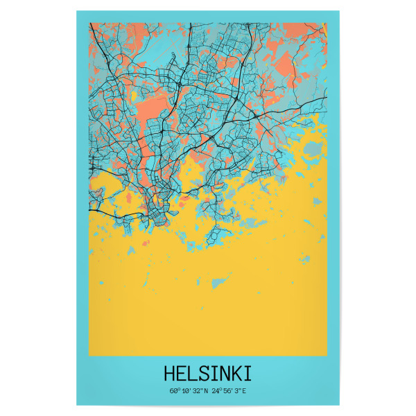 Poster 30x20 cm "Helsinki Stadtplan" artboxONE - Städte / Weitere,Kartografie