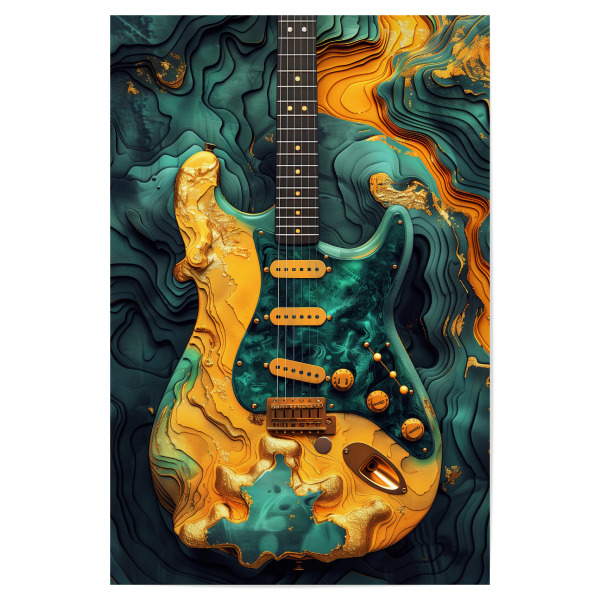 Poster 30x20 cm "Gitarrenmusikinstrumentenkunst F" artboxONE - Musik - Gitarre,Gitarren,Musik,Ton,Instrument,Musikinstrument