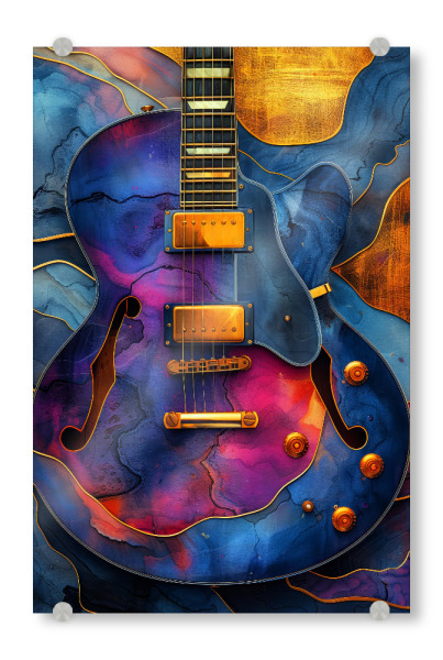 Acrylglasbild "Gitarrenmusikinstrumentenkunst J" artboxONE - Musik - Gitarre,Gitarren,Musik,Ton,Instrument,Musikinstrument