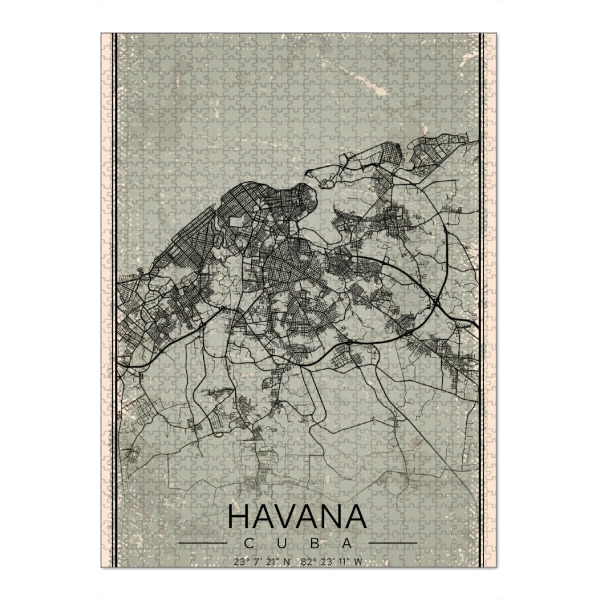 Puzzle Ravensburger "Retro Map Havanna" artboxONE - Städte / Weitere,Kartografie
