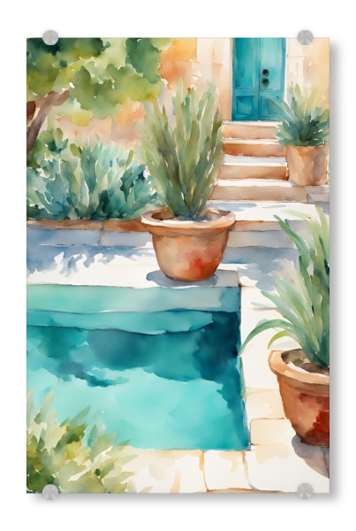 Acrylglasbild "Pool mit Pflanzen" artboxONE - Natur,Reise,Reise / Strand und Meer