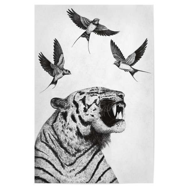 Poster 30x20 cm "Flug des inneren Vogels" artboxONE - Natur,Für Kinder,Tiere,Schwarzweiß