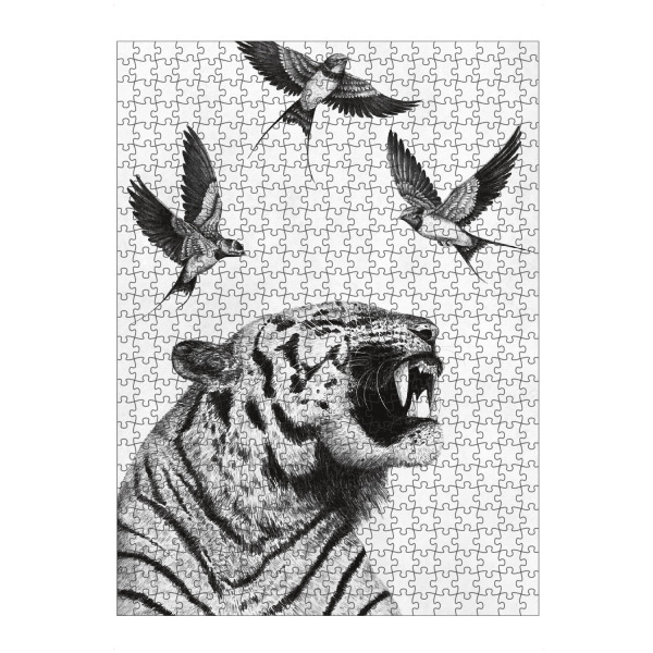 artboxONE Puzzle "Flug des inneren Vogels" artboxONE - Natur,Für Kinder,Tiere,Schwarzweiß