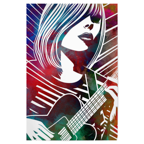 Poster "Gitarrist Musikkunst B" artboxONE - Menschen,Musik - Gitarre,Gitarrist,Musik,Instrument,Jazz,Frau,Grafik