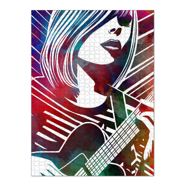 Puzzle Ravensburger "Gitarrist Musikkunst B" artboxONE - Menschen,Musik - Gitarre,Gitarrist,Musik,Instrument,Jazz,Frau,Grafik - Bild gitarre