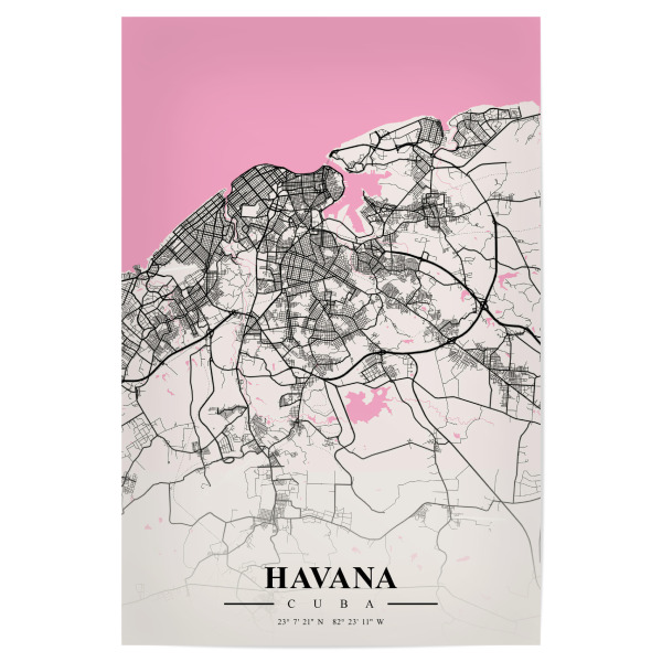 Poster "Map Havanna" artboxONE - Städte / Weitere,Kartografie