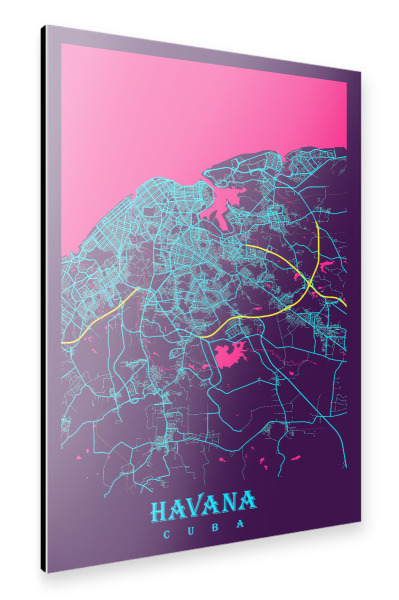 Alu-Dibond "Stadtplan Havanna" 30x20 cm artboxONE