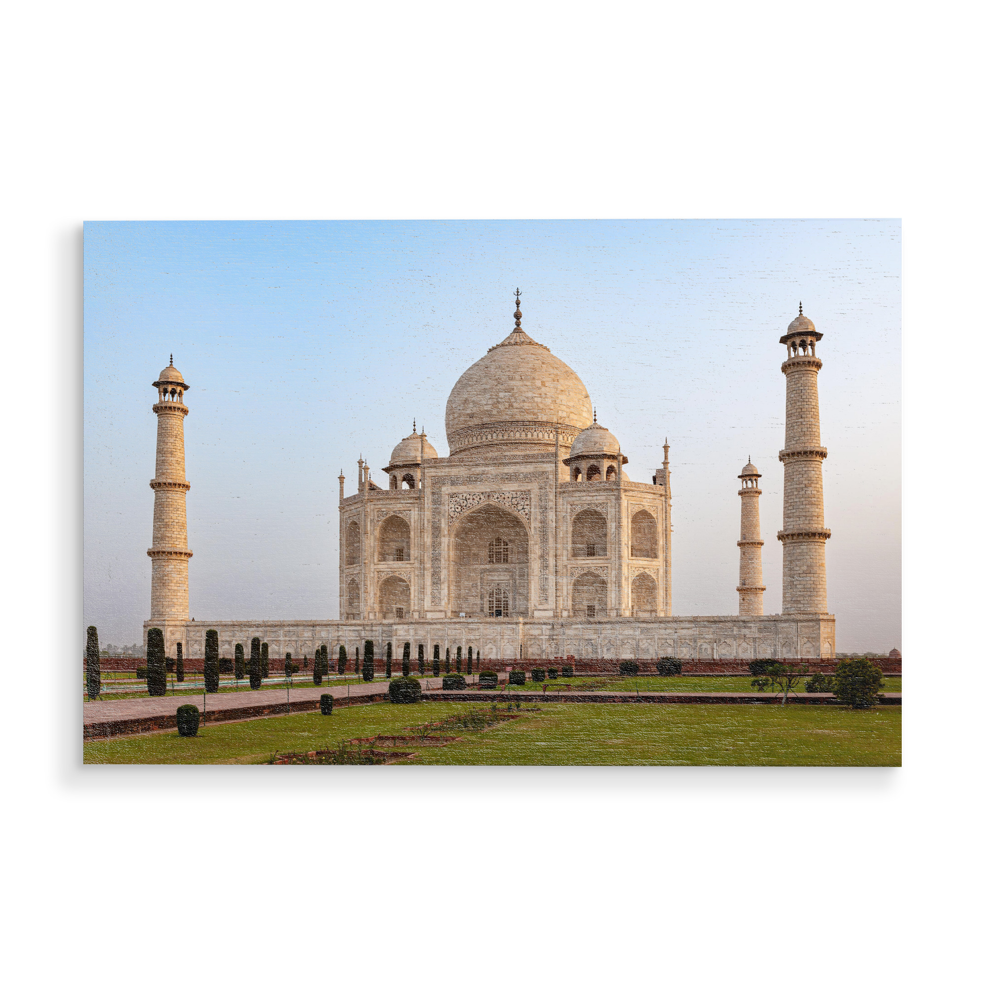 Holzbild "Taj Mahal in Agra" artboxONE - Architektur,Reise / Asien - Taj mahal,Tadsch mahal,Uttar pradesh,Agra,Indien,Wahrzeichen,Sehenswürdigkeit