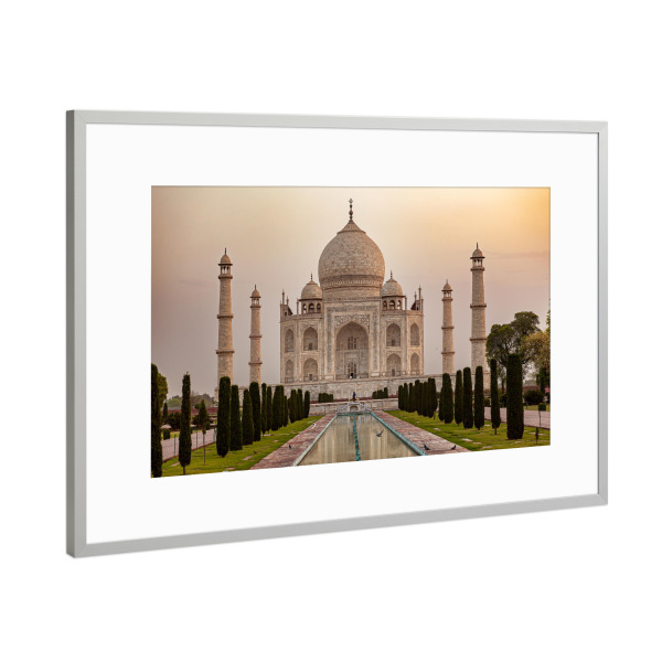Poster mit Rahmen Silber "Das Taj Mahal in Agra" artboxONE - Architektur,Reise / Asien