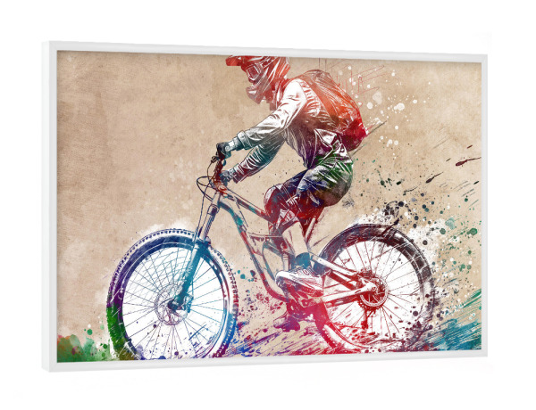 Poster mit weißem Rahmen "Radsportkunst R" artboxONE - Sport,Sport / Motivation - Fahrrad,Radfahren,Fahrrad,Biker,Radfahrer,Grafik,Bmx