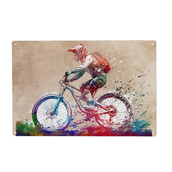 Metall Poster "Radsportkunst R" artboxONE - Sport,Sport / Motivation - Fahrrad,Radfahren,Fahrrad,Biker,Radfahrer,Grafik,Bmx - Blechschild