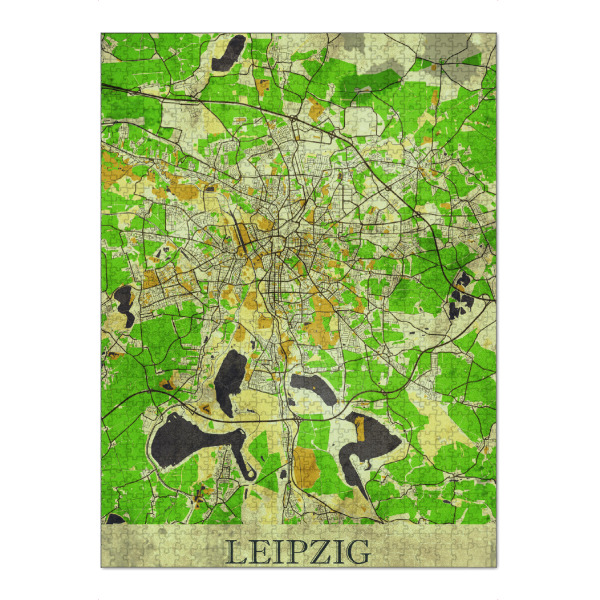 Puzzle Ravensburger "Leipzig Vintage City Map" artboxONE - Städte / Weitere,Kartografie
