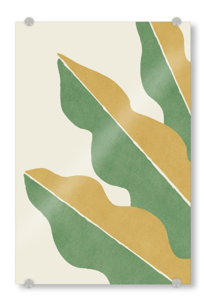 Acrylglasbild "Blatt botanisches grünes Gold" artboxONE - Natur,Floral,Abstrakt