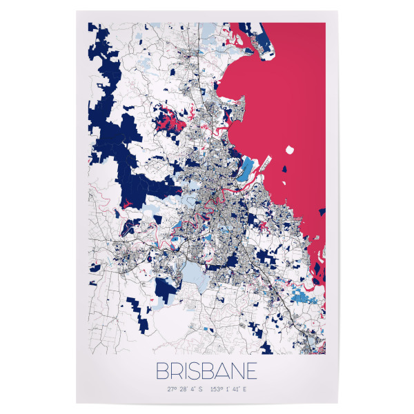 Poster 30x20 cm "City Map Brisbane" artboxONE - Städte / Weitere,Kartografie