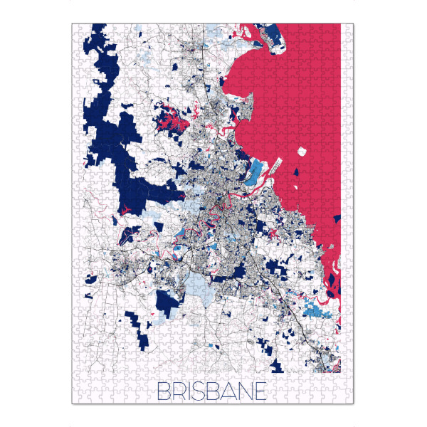 Puzzle Ravensburger "City Map Brisbane" artboxONE - Städte / Weitere,Kartografie